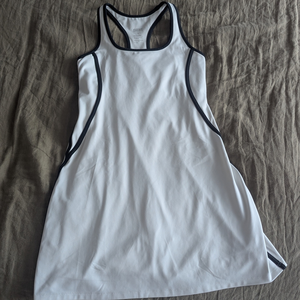 Girlfriend Collective White and Black Sleeveless Tank Top